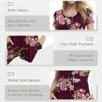 Summer Floral Maxi Dress with Pockets - Wine Red