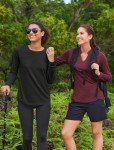 PINSPARK Long Sleeve Workout Tops for Women Yoga Shirts Crewneck Athletic Gym Running Sport Casual T-Shirt Black Large