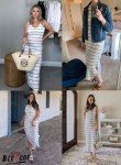 Women's Summer Striped Racerback Maxi Dress