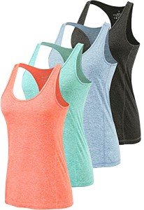 ROSYLINE Workout Tank Tops for Women Racerback Yoga Tops Quick Dry ​Activewear Tanks Bl Lightblue LightGreen Orange S