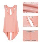 icyzone Open Back Workout Tops for Women - Athletic Activewear Shirts Exercise Yoga Tank Tops (M, Pale Blush)