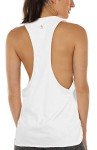 icyzone Workout Tank Tops for Women - Running Muscle Tank Sport Exercise Gym Yoga Tops Athletic Shirts (M, White)