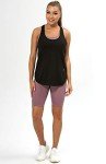 icyzone Workout Tank Tops for Women - Athletic Yoga Tops, Racerback Running Tank Top (M, Black/Black)
