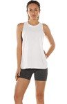 icyzone Workout Tank Tops for Women - Running Muscle Tank Sport Exercise Gym Yoga Tops Athletic Shirts (M, White)