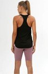icyzone Workout Tank Tops for Women - Athletic Yoga Tops, Racerback Running Tank Top (M, Black/Black)