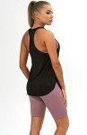 icyzone Workout Tank Tops for Women - Athletic Yoga Tops, Racerback Running Tank Top (M, Black/Black)