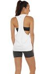 icyzone Workout Tank Tops for Women - Running Muscle Tank Sport Exercise Gym Yoga Tops Athletic Shirts (M, White)