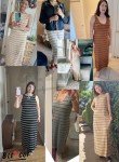 Women's Summer Striped Racerback Maxi Dress