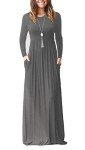 Women's Casual Long Sleeve Maxi Dress with Pockets