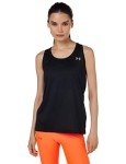 Under Armour Women's Tech Solid Tank Top, Black/Metallic Silver, X-Small
