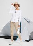 BALEAF Women's Long Sleeve Shirt UPF50+ Workout Tops Rash Guard T Shirts Sun Protection Quick Dry Workout Hiking Outdoor White M