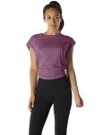 icyzone Open Back Workout Top Shirts - Yoga t-Shirts Activewear Exercise Tops for Women(Pack of 2) (M, Black/Grape)