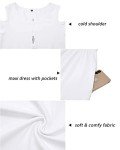 White Cold Shoulder Dress with Pocket for Women