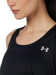 Under Armour Women's Tech Solid Tank Top, Black/Metallic Silver, X-Small