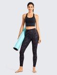CRZ YOGA Strappy Longline Sports Bras for Women - Wirefree Padded Criss Cross Yoga Bras Cropped Tank Tops Black Medium