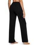 G4Free Wide Leg Pants for Women Yoga Dress Pants with Pockets High Waist Work Business Casual Sweatpants Black