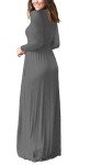 Women's Casual Long Sleeve Maxi Dress with Pockets