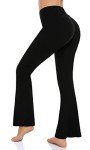 Women’s Bootcut Yoga Pants with Pockets - Flare Leggings for Women High Waisted Crossover Workout Lounge Bell Bottom Jazz Dress Pants(Black, Large)