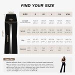 GymCope Flare Leggings for Women, High Waist Bootcut Yoga Pants with 4 Pockets, Tummy Control and Non-See-Through Dress Pants(Black, Medium)