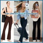 Women’s Bootcut Yoga Pants with Pockets - Flare Leggings for Women High Waisted Crossover Workout Lounge Bell Bottom Jazz Dress Pants(Black, Large)