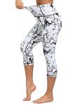 Dragon Fit High Waisted Leggings for Women Tummy Control Workout Running Yoga Pants with Pockets (Medium, Capris Marble)