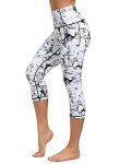 Dragon Fit High Waisted Leggings for Women Tummy Control Workout Running Yoga Pants with Pockets (Medium, Capris Marble)