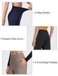 wkwmrpet Womens Elastic Waist Yoga Pants Comfy Lounge Wide Leg Sweatpants with 2 Pockets Navy Blue L