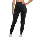 Nebility Women’s Jogger Yoga Pants High Waisted Sweatpant with Pockets Workout Tights Tapered Lounge Pants Loose Leggings Black