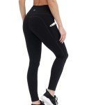 ALONG FIT Leggings for Women with Pockets Pantalon Femme Tights Yoga Pants Buttery Soft Workout 4 Way Stretch (Black, XS)
