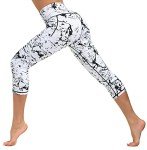 Dragon Fit High Waisted Leggings for Women Tummy Control Workout Running Yoga Pants with Pockets (Medium, Capris Marble)