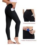 ALONG FIT Leggings for Women with Pockets Pantalon Femme Tights Yoga Pants Buttery Soft Workout 4 Way Stretch (Black, XS)