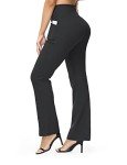 ALONG FIT Leggings for Women High Waist Flared Yoga Pants with Pockets Bootcut Wide LegTummy Control Leggings 30"