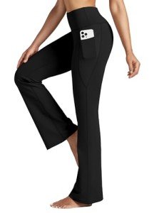 Willit Women's Yoga Pants Flare Leggings High Waist Bootcut Workout Leggings Tummy Control with Pockets 29" Black XL