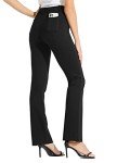 Willit 31" Women's Yoga Dress Pants Business Work Bootcut Pants Stretch Office Slacks with 4 Pockets Black L