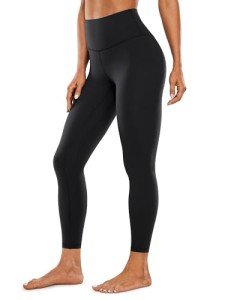 CRZ YOGA Womens Brushed Naked Feeling Workout Leggings 25" - High Waisted Gym Compression Athletic Tummy Control Yoga Pants Black Medium