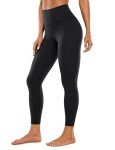 CRZ YOGA Womens Brushed Naked Feeling Workout Leggings 25" - High Waisted Gym Compression Athletic Tummy Control Yoga Pants Black Medium