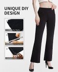 CAMBIVO Bootcut Yoga Pants for Women with 4 Pockets, Flare Leggings Tummy Control Bootcut Casual Dress Pants with Pockets (Medium, Black)
