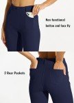 Willit 29" Women's Dress Yoga Pants Work Slacks Straight Leg Stretchy Office Pants with 4 Pockets Navy Blue L