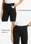 Willit 31" Women's Yoga Dress Pants Business Work Bootcut Pants Stretch Office Slacks with 4 Pockets Black L