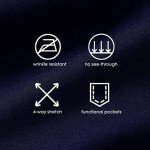 Willit 29" Women's Dress Yoga Pants Work Slacks Straight Leg Stretchy Office Pants with 4 Pockets Navy Blue L