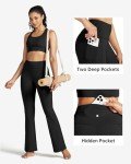 Willit Women's Yoga Pants Flare Leggings High Waist Bootcut Workout Leggings Tummy Control with Pockets 29" Black XL