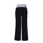 YAMTHR Womens Wide Leg Palazzo Pants Floral Printed High Waist Drawstring Trousers Lounge Pants (Black6, XXX-Large)