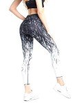 COOLOMG Women's Yoga Long Pants Compression Drawstring Running Tights Non See-through Leggings Black Forest Adults Large