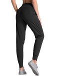 Dragon Fit Joggers for Women Athletic Sweatpants with Pockets High Waist Workout Yoga Tapered Lounge Pants Black