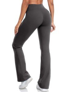 RELLECIGA Women's Anthracite Flare Leggings High Waist Bootleg Yoga Pants for Women Size Medium