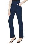 Urban CoCo Women's Yoga Dress Pants Stretchy Casual Slacks Straight Leg Work Pants with Pockets (Navy Blue, XL)