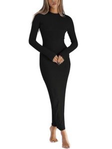 Trendy Black Bodycon Midi Dress for Women
