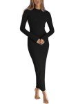 Trendy Black Bodycon Midi Dress for Women