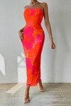 Women’s Summer Strapless Floral Maxi Dress