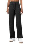 Willit Women's Fleece Lined Pants Wide Leg Thermal Yoga Winter Pants with Pockets High Waist Comyf Casual Lounge Pants Black M
